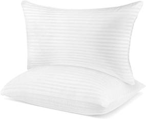 img 4 attached to Oakias Queen Stripe Pillows White