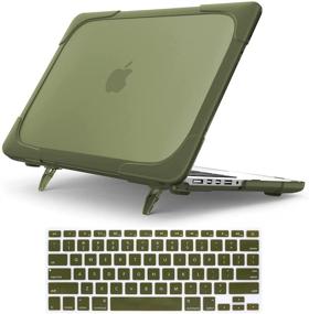 img 4 attached to 🔒 StrongCase Heavy Duty Macbook Pro 15 Retina Case - Olive | Dual Layer Hard Cover for A1398 2012-2015 Release | Protect Your Apple Laptop