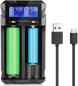 img 1 attached to 🔋 Zanflare C2 Smart Charger - LCD Display Quick Charge for Rechargeable Batteries Ni-MH Ni-Cd AA AAA SC - Universal Battery Charger for Li-ion 18650 26650 26500 22650 18490 17670 - USB 5V 2A