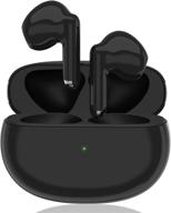 ultimate wireless earbuds: bluetooth headphones with 40 hours playtime, microphone, deep bass, and waterproof design for iphone/android/samsung logo