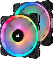 corsair ll140 rgb dual light loop 140mm pwm fan 2-pack with lighting node pro logo