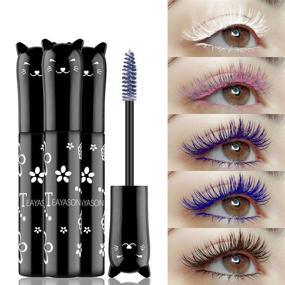 img 2 attached to 🦃 Thanksgiving Cat Eye Mascara Gift - Waterproof Fast Dry Eyelashes Curling Lengthening Makeup Eye Lashes for Party Stage Use - White Color