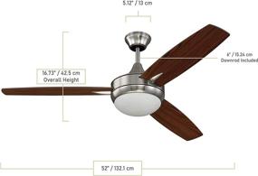 img 1 attached to 🌬️ Craftmade TG52BNK3 Targas Triple Mount 52 Inch Ceiling Fan: Brushed Polished Nickel, 16W LED Light, Wall Control, 3 Blades