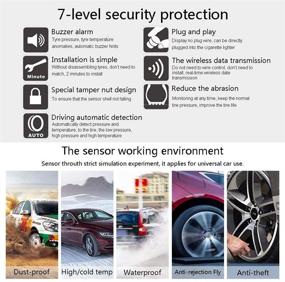 img 3 attached to 🚗 ЕКИЛИН Беспроводная система TPMS с мгновенной сигнализацией для автомобиля, транспортного средства, внедорожника, седана, мотоцикла - ЖК-монитор + 4 внешних датчика отображающих давление и температуру шин (0-6.7 БАР)