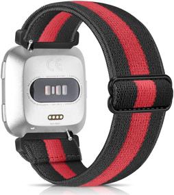 img 4 attached to Akimoom Elastic Watch Band Compatible With Versa/Versa 2 / Versa Lite Wearable Technology