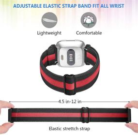 img 1 attached to Akimoom Elastic Watch Band Compatible With Versa/Versa 2 / Versa Lite Wearable Technology