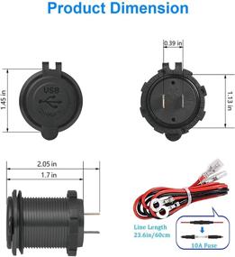 img 3 attached to Водонепроницаемая быстрая зарядка 3.0 с двумя USB-портами: Набор для быстрой зарядки в автомобиле с сенсорным выключателем (синий)