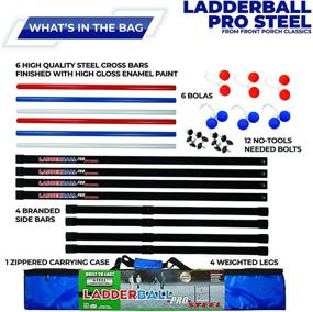 img 2 attached to 🎯 Maranda Enterprises Ladder Ball Pro Steel Toss Game Set - 6 Soft Rubber Bolas Balls, Travel Carrying Case - Black, Blue, Red, White (MELBP1A-LBPBK)