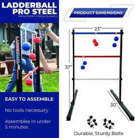 img 3 attached to 🎯 Maranda Enterprises Ladder Ball Pro Steel Toss Game Set - 6 Soft Rubber Bolas Balls, Travel Carrying Case - Black, Blue, Red, White (MELBP1A-LBPBK)