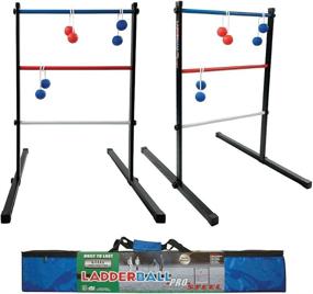 img 4 attached to 🎯 Maranda Enterprises Ladder Ball Pro Steel Toss Game Set - 6 Soft Rubber Bolas Balls, Travel Carrying Case - Black, Blue, Red, White (MELBP1A-LBPBK)