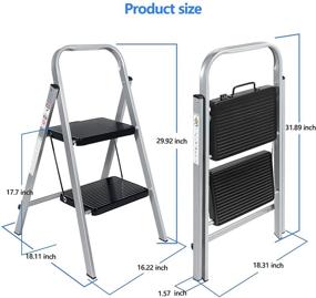 img 3 attached to 🪜 DEESWEY Step Ladder 2 Step Folding Step Stool: Sturdy, Portable, 300-Pound Capacity!