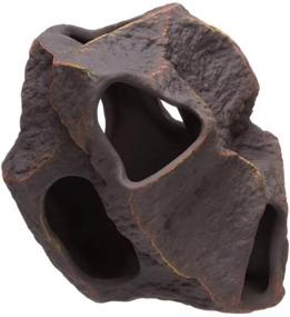 img 4 attached to 🐠 Plecoceramics Ceramic Magma Boulder Stone Decoration - Perfect Hideway Decor for Aquarium Fish Tank - Ideal for Cichlids, Plecos, and Bettas