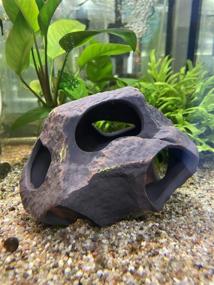 img 2 attached to 🐠 Plecoceramics Ceramic Magma Boulder Stone Decoration - Perfect Hideway Decor for Aquarium Fish Tank - Ideal for Cichlids, Plecos, and Bettas