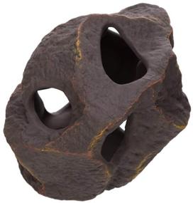 img 1 attached to 🐠 Plecoceramics Ceramic Magma Boulder Stone Decoration - Perfect Hideway Decor for Aquarium Fish Tank - Ideal for Cichlids, Plecos, and Bettas