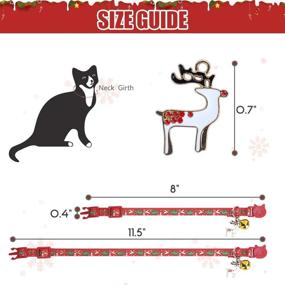 img 3 attached to 🎄 KOOLTAIL 3 Pack Christmas Cat Collars with Pendant - Glow in The Dark Golden Bell Patterns for Small Dogs and Cats