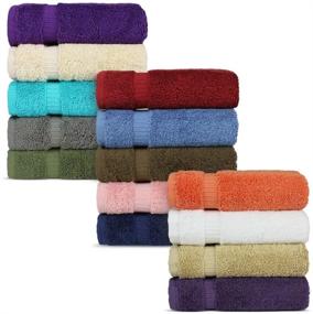 img 1 attached to 🧼 Chakir Turkish Linens 100% Turkish Cotton Luxury Hotel & Spa Washcloth Set - Set of 12, Multicolor: Premium Quality Collection for Ultimate Comfort and Style