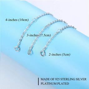 img 2 attached to Sllaiss 925 Sterling Silver Set: 3-Piece Necklace, Bracelet, and Anklet Extender Chain for Adjustable Lengths of 2", 3", and 4