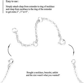 img 3 attached to Sllaiss 925 Sterling Silver Set: 3-Piece Necklace, Bracelet, and Anklet Extender Chain for Adjustable Lengths of 2", 3", and 4