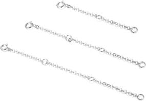 img 4 attached to Sllaiss 925 Sterling Silver Set: 3-Piece Necklace, Bracelet, and Anklet Extender Chain for Adjustable Lengths of 2", 3", and 4