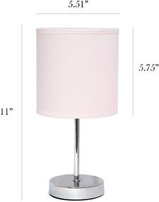 img 2 attached to 💡 Simple Designs LT2007-BPK-2PK Chrome Table Lamp Set, Blush Pink Fabric Shade, 2 Pack, 2 Count