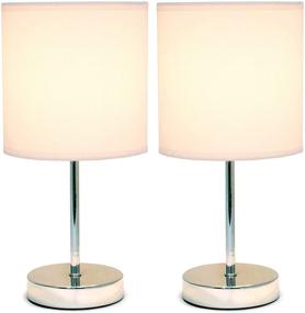 img 3 attached to 💡 Simple Designs LT2007-BPK-2PK Chrome Table Lamp Set, Blush Pink Fabric Shade, 2 Pack, 2 Count