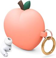 elago peach case для apple airpods pro - чехол с трехмерным милым дизайном и карабином, поддержка беспроводной зарядки (персик) [зарегистрированный патент в сша] логотип