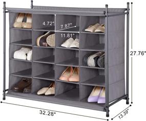 img 3 attached to 👠 20-Cube Stackable Shoe Cubby Organizer by STORAGE MANIAC - Free Standing Shoe Cube Rack for Entryway, Bedroom, Apartment, Closet - Gray