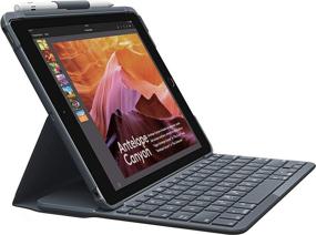 img 4 attached to 🔌 Logitech Slim Folio with Bluetooth Keyboard for iPad 5th & 6th Gen - Black (Integration Included)