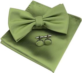 img 4 attached to 👔 GUSLESON Pre Tied Cufflink Wedding 0570 07: Stylish Men's Accessories for Ties, Cummerbunds & Pocket Squares