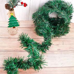 img 2 attached to 🎄 Enhance Your Holiday Decor with FUNARTY 108 Feet Garland: Unlit Artificial Pine Garlands for Christmas Fireplaces & Outdoor Christmas Decorations