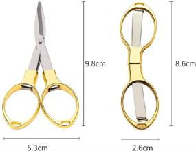 img 3 attached to 🔪 Sansheng 6 Pack Folding Scissors - Small & Portable, Ideal for Sewing, Travel & Office - Stainless Steel, Safe & Convenient