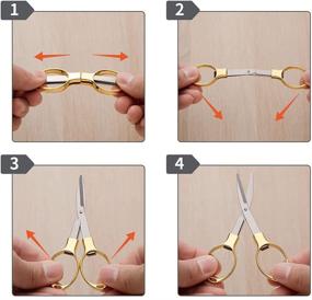 img 2 attached to 🔪 Sansheng 6 Pack Folding Scissors - Small & Portable, Ideal for Sewing, Travel & Office - Stainless Steel, Safe & Convenient