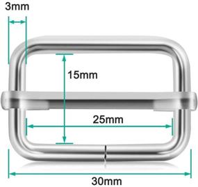 img 3 attached to 👜 ERKOON 30-Piece Metal Triglide Slides: Adjustable Webbing Slider for DIY Purse, Bag, and Suspenders Making - Silver