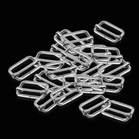 img 2 attached to 👜 ERKOON 30-Piece Metal Triglide Slides: Adjustable Webbing Slider for DIY Purse, Bag, and Suspenders Making - Silver