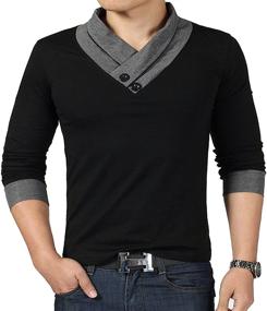 img 2 attached to 👕 Men's Cotton Casual V Neck T-Shirts - Year-to-Date (YTD) Collection