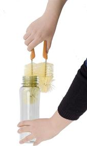 img 3 attached to Efficient and Versatile Full Circle Reach Double-Sided Bottle Cleaning Brush in Green