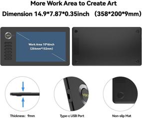 img 3 attached to Графический планшет VEIKK A15: 10x6 дюймовый планшет с беспроводным пером с 8192 уровнями чувствительности к нажатию 🎨, 12 горячими клавишами - совместимый с Win/Mac/Linux/Android - идеально подходит для рисования и онлайн-обучения.