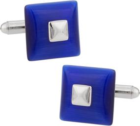 img 4 attached to Stylish Cuff Daddy Riveting Catseye Cufflinks: The Perfect Men's Accessory