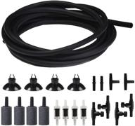 🐠 enhance your aquarium aeration with jih air pump accessories set - 25ft black standard airline tubing, air stones, check valves, suction cups, and connectors logo