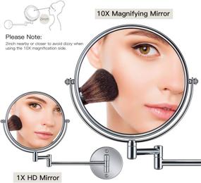 img 3 attached to 💄 GloRiastar 10X Magnification Wall Mounted Makeup Mirror - Double Sided Magnifying Makeup Mirror for Bathroom, 8 inch Extension with Polished Chrome Finish