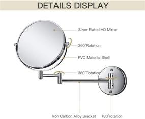 img 2 attached to 💄 GloRiastar 10X Magnification Wall Mounted Makeup Mirror - Double Sided Magnifying Makeup Mirror for Bathroom, 8 inch Extension with Polished Chrome Finish