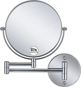 img 4 attached to 💄 GloRiastar 10X Magnification Wall Mounted Makeup Mirror - Double Sided Magnifying Makeup Mirror for Bathroom, 8 inch Extension with Polished Chrome Finish