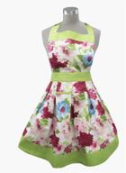 🌺 stylish and practical: kovot women's kitchen apron, 100% cotton made in india (green floral) logo