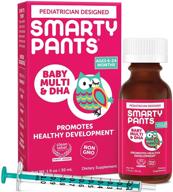 🍊 smartypants baby multi & dha liquid multivitamin: immune support for infants 6-24 months, vitamin c, d3, e, gluten-free, choline, lutein, natural fruit flavor - 30 day supply logo