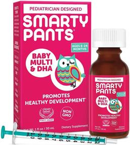 img 4 attached to 🍊 SmartyPants Baby Multi & DHA Liquid Multivitamin: Immune Support for Infants 6-24 Months, Vitamin C, D3, E, Gluten-Free, Choline, Lutein, Natural Fruit Flavor - 30 Day Supply