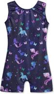 🦄 girls gymnastics leotards: unicorn mermaid rainbow cupcake dinosaur sparkle biketard (ages 2-10) логотип