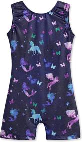 img 4 attached to 🦄 Girls Gymnastics Leotards: Unicorn Mermaid Rainbow Cupcake Dinosaur Sparkle Biketard (Ages 2-10)