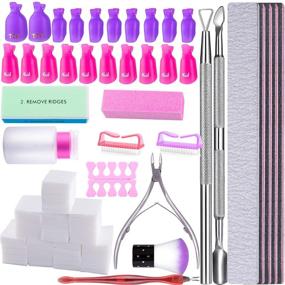 img 4 attached to 💅 SIQUK Nail Polish Remover Tools Kit- 750 Pcs Cotton Pads, 20 Nail Clips, Nail File, Cuticle Pusher, Cutter Set- Professional Gel Polish Removal Accessories