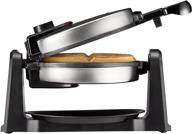 🧇 chefman rotating belgian waffle maker: non-stick, adjustable timer, locking lid & drip plate, space-saving storage, stainless steel/black логотип