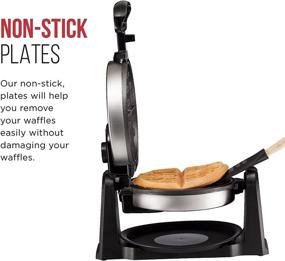 img 3 attached to 🧇 Chefman Rotating Belgian Waffle Maker: Non-Stick, Adjustable Timer, Locking Lid & Drip Plate, Space-Saving Storage, Stainless Steel/Black